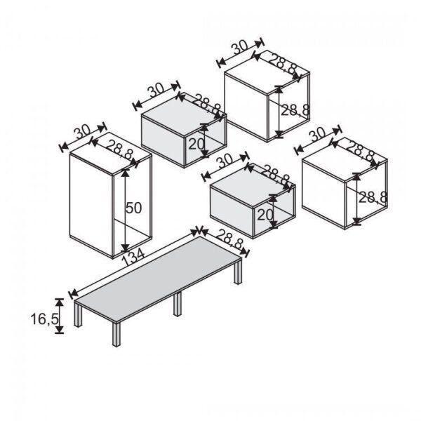 Imagem de Conjunto para Sala de Estar com Rack para TV até 65 Polegadas e Estante Modular Estilare