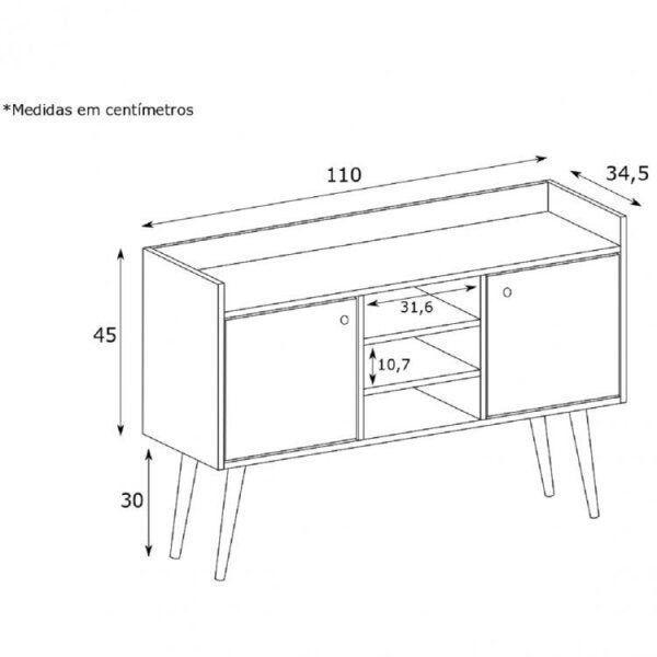 Imagem de Conjunto para Sala de Estar e Rack para TV até 65 Polegadas e Buffet Multiuso Estilare