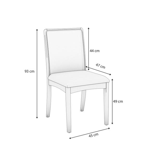 Imagem de Conjunto para Sala de Jantar com Mesa Maia e 6 Cadeiras Caqui