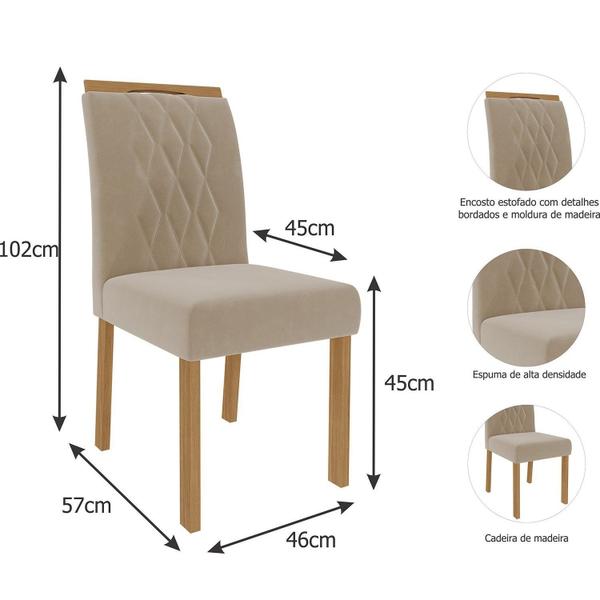 Imagem de Conjunto para Sala de Jantar Mesa 210cm 8 Cadeiras Juliana Cimol