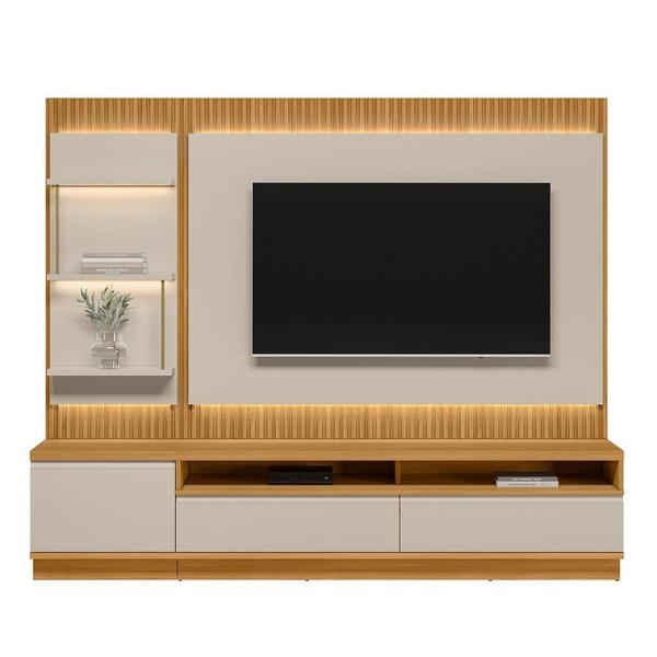 Imagem de Conjunto para Tv até 70 Polegadas Rack + Painel + 1 Módulo Lateral São Paulo Tatuari/Off  White  Fosco