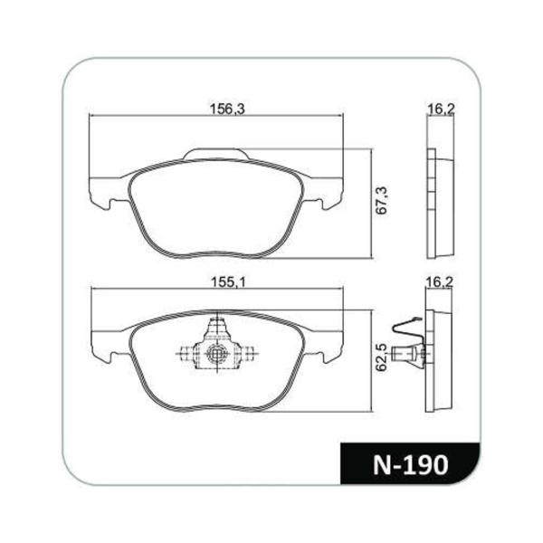 Imagem de Conjunto Pastilhas de Freio Ford/Mazda/Volvo Cobreq - N-190