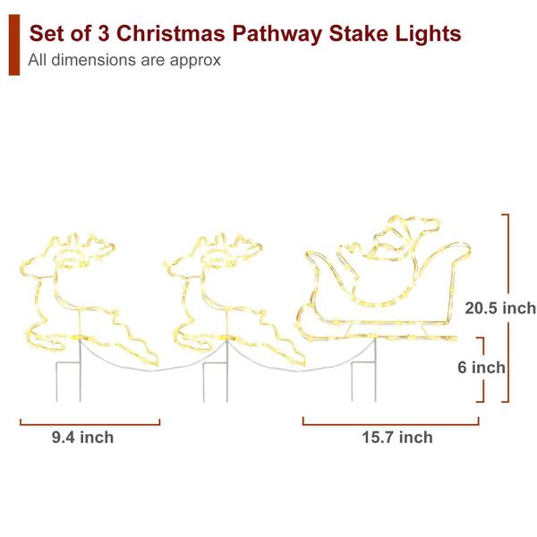 Imagem de Conjunto Pathway Lights Train de Natal de 3 peças com 150 LEDs