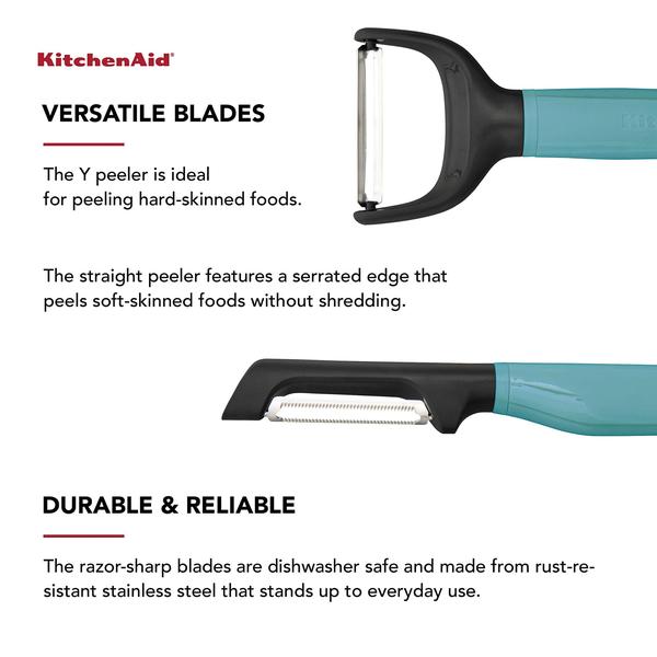 Conjunto Peeler KitchenAid Conjunto universal de 2 Aqua Sky Imagem de Conjunto Peeler KitchenAid Conjunto universal de 2 Aqua Sky