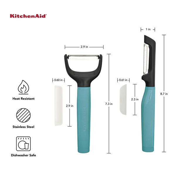 Conjunto Peeler KitchenAid Conjunto universal de 2 Aqua Sky Imagem de Conjunto Peeler KitchenAid Conjunto universal de 2 Aqua Sky