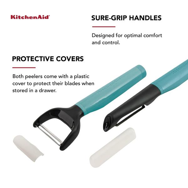Conjunto Peeler KitchenAid Conjunto universal de 2 Aqua Sky Imagem de Conjunto Peeler KitchenAid Conjunto universal de 2 Aqua Sky