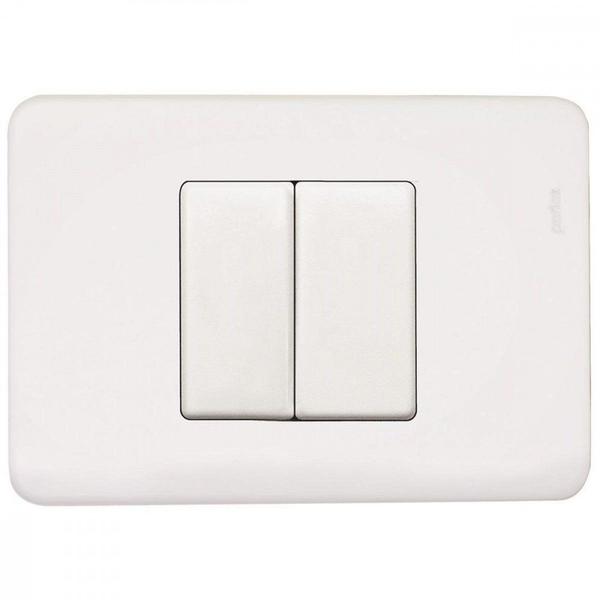 Imagem de Conjunto Perlex Aros 4X2 Branco Com Placa(2Simples) 7382