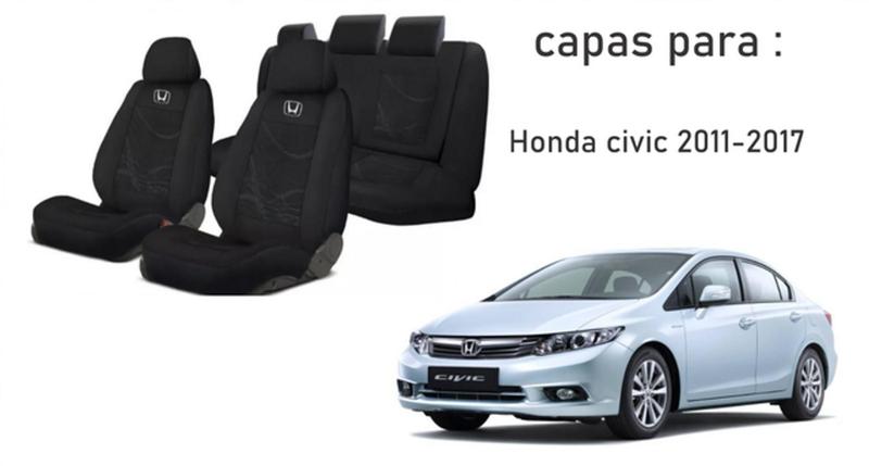 Imagem de Conjunto Personalizado Assentos Estofado Civic 11-17 + Volante + Chaveiro