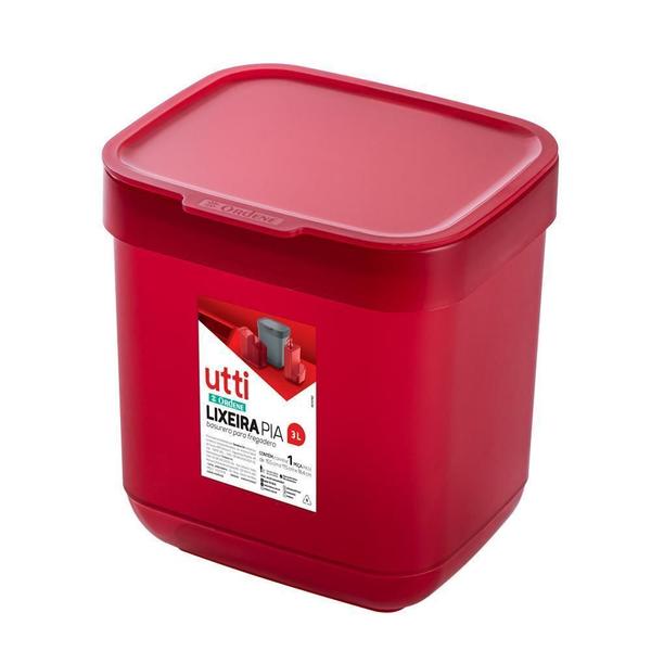 Conjunto Pia Vermelho Lixeira Porta Detergente Escorredor - Ordene Imagem de Conjunto Pia Vermelho Lixeira Porta Detergente Escorredor