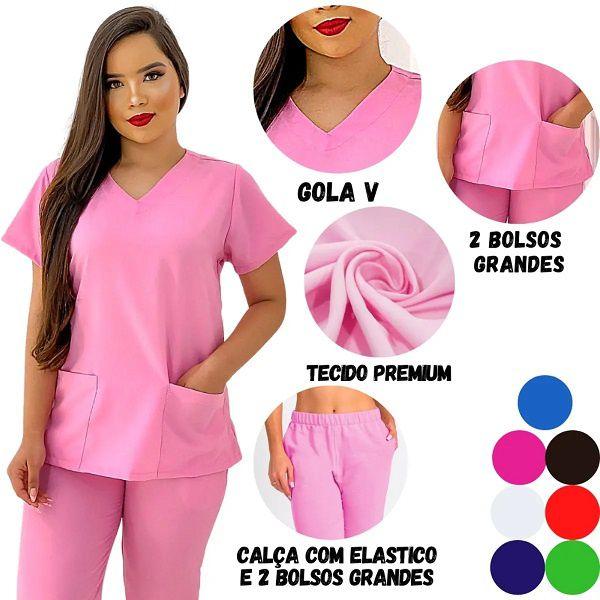 Conjunto Pijama Scrub Cirúrgico Hospitalar Unissex Tecido não amassa (não precisa passar) e seca muito rápido PH - S - La-Bella Modas Imagem de Conjunto Pijama Scrub Cirúrgico Hospitalar Unissex Tecido não amassa (não precisa passar) e seca muito rápido PH - S