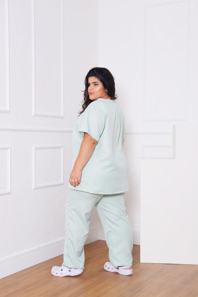 Imagem de Conjunto Pijama Scrub Plus Size  Cirúrgico Hospitalar Unissex Gabardine Marsala Rose Carcelin, Tecido não amassa PH - S