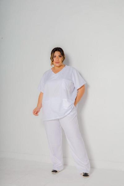 Imagem de Conjunto Pijama Scrub Plus Size  Cirúrgico Hospitalar Unissex Gabardine Marsala Rose Carcelin, Tecido não amassa PH - S