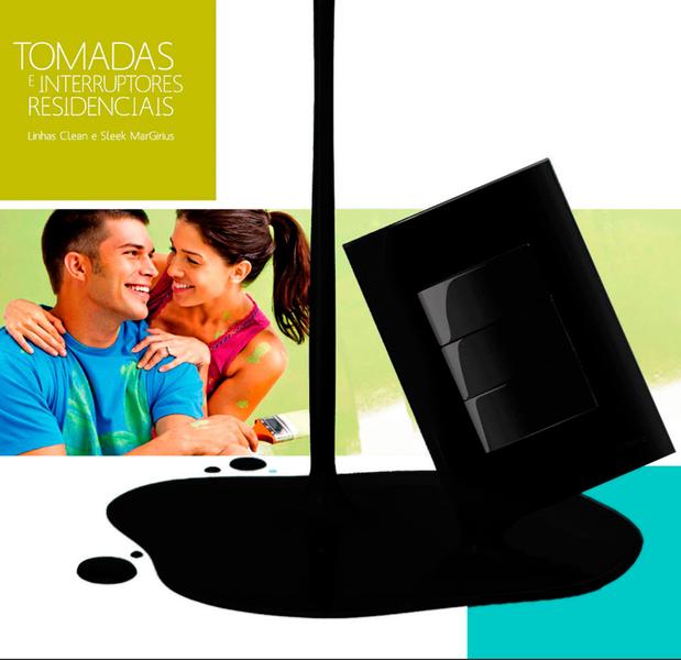 Conjunto Placa 4x4 6 Interruptores Paralelos Preto Fosco EBONY CLEAN - Margirius Imagem de Conjunto Placa 4x4 6 Interruptores Paralelos Preto Fosco EBONY CLEAN