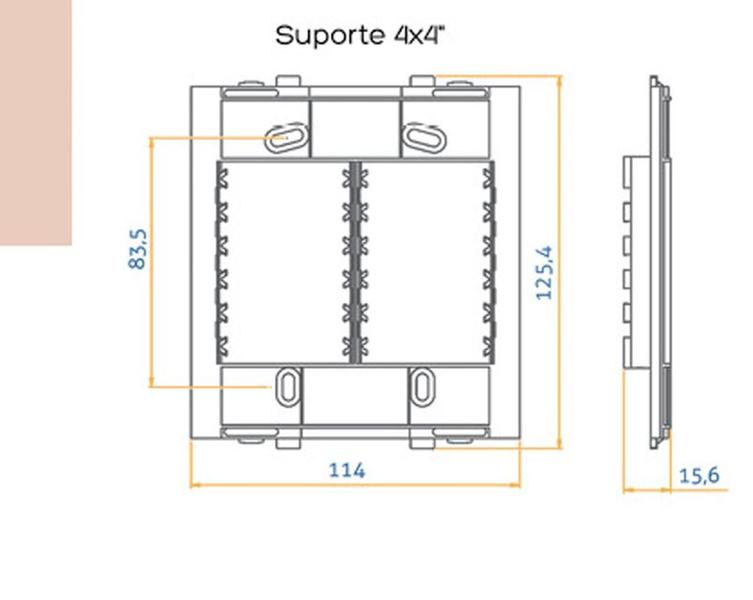 Imagem de Conjunto Placa 4x4 6 tomadas 10a 250V~ Linha Clean Margirius