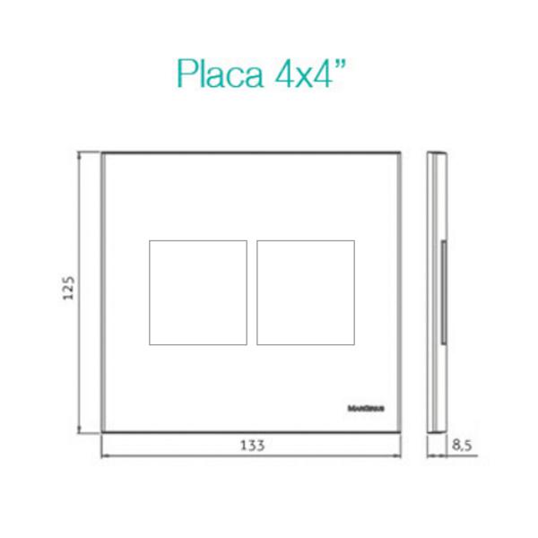 Imagem de Conjunto Placa 4x4 6 tomadas 20a 250V~ Linha Clean Margirius