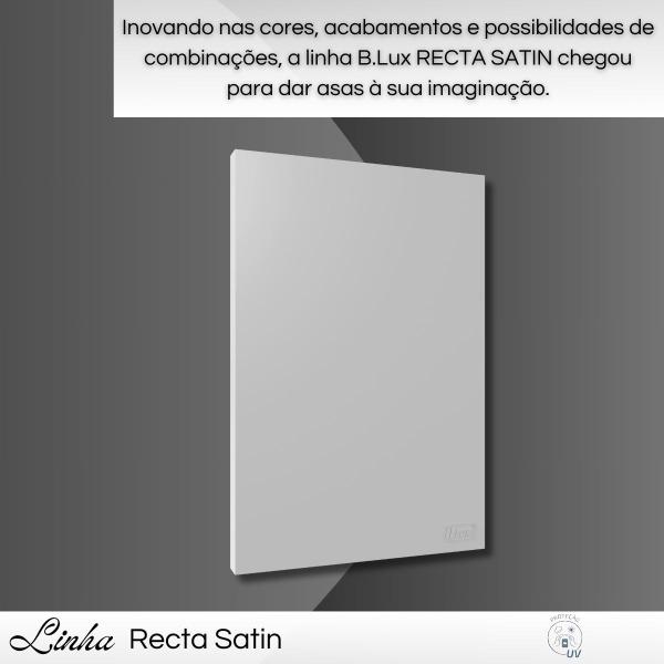 Imagem de Conjunto Placa / Espelho Cego Recta Satin 4x2 Com Suporte Cor Cinza/ Prata/ Grafite - B.Lux