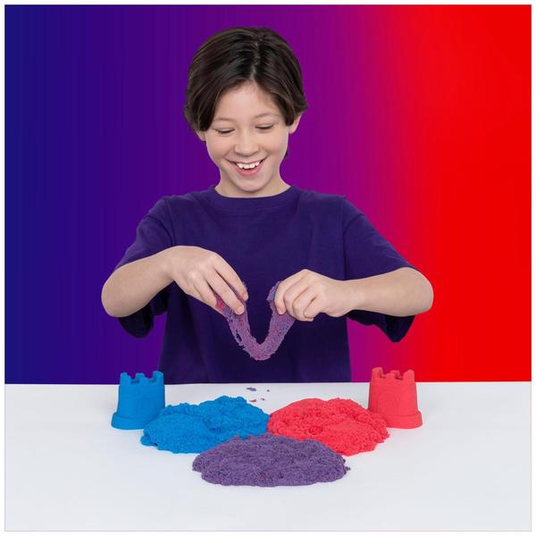 Imagem de Conjunto Play Sand Kinetic Sand Rainbow Mix com 3 cores e 6 ferramentas