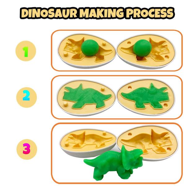 Imagem de Conjunto Playdoh Dinosaur Fuijeuj com 12 massinhas e 5 ovos de dinossauro