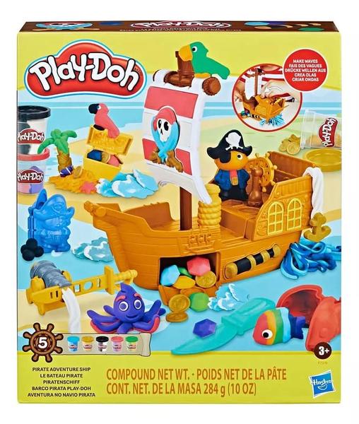 Imagem de Conjunto PlaySet de Pirata - 8 potes de Play-Doh e inclui 1 pote de Play-Doh dourada - F7370 - Hasbro