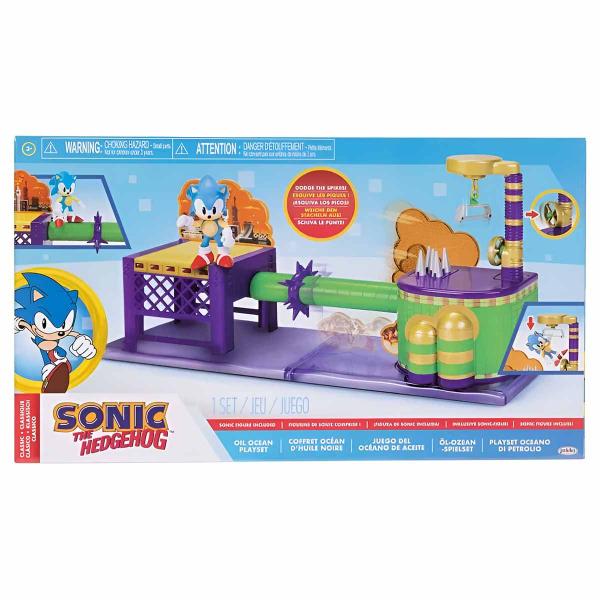 Imagem de Conjunto Playset Oceano de Petróleo c/ 1 Mini Boneco Sonic 6 cm - Sonic The Hedgehog - Jakks