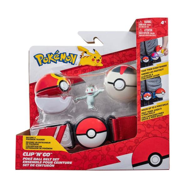 Imagem de Conjunto Pokemon - Cinto com Pokebola - Clip N Go -  Machop SUNNY BRINQUEDOS