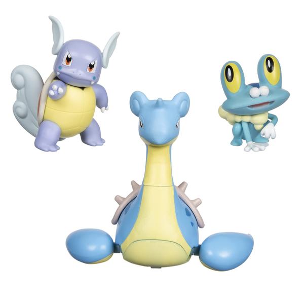 Imagem de Conjunto Pokémons Água: Froakie, Wartortle, Lapras - 3 unidades - Brinquedo Infantil