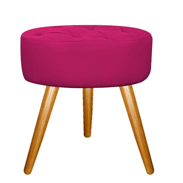 Imagem de Conjunto Poltrona Cadeira e Puff Nanda Capitonê Decorativa Sala Recepção Suede Pink - KDAcanto Móveis