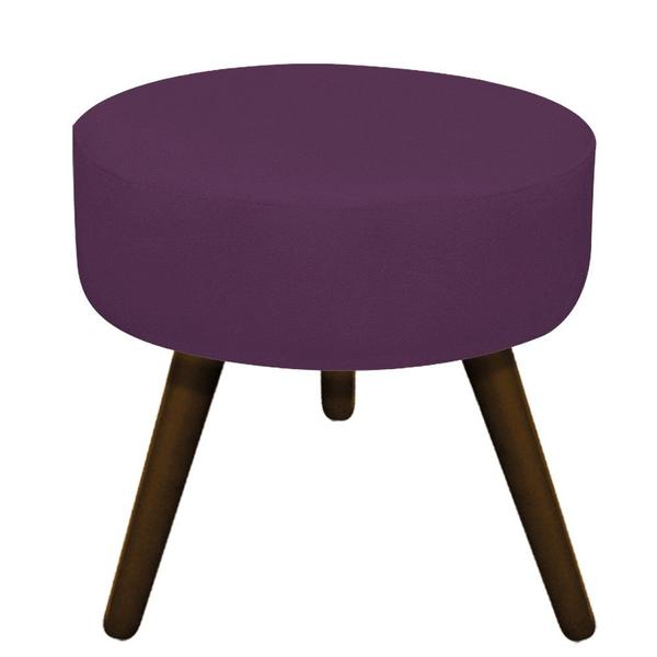 Imagem de Conjunto Poltrona Decorativa Arenzza e Puff Sofia Palito Tabaco Suede Roxo - DAMAFFÊ MÓVEIS