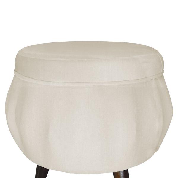 Imagem de Conjunto Poltrona Estofada Com Puff Sala de Estar Pétala Suede Bege - DL Decor