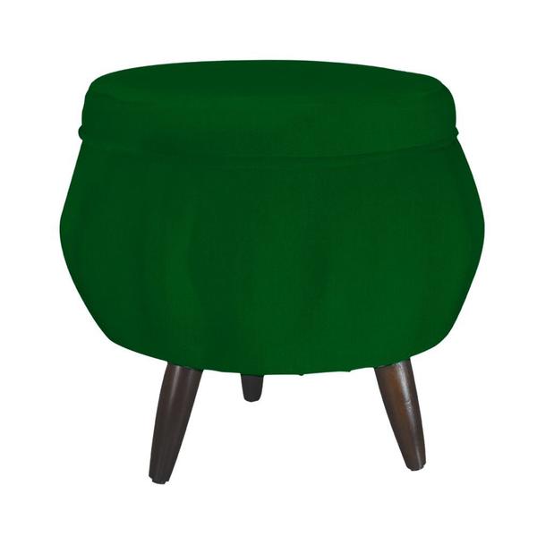 Imagem de Conjunto Poltrona Estofada Com Puff Sala de Estar Pétala Suede Verde - DL Decor