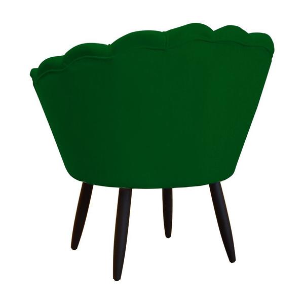 Imagem de Conjunto Poltrona Estofada Com Puff Sala de Estar Pétala Suede Verde - DL Decor