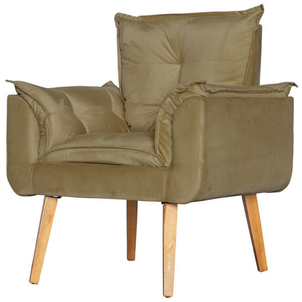 Imagem de Conjunto Poltrona Para Sala Decorativa e Puff Opala Suede Capuccino ANF Store