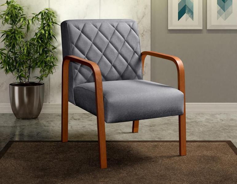 Imagem de Conjunto Poltronas Lara Kit Decorativo 4 Cadeiras Braço Madeira