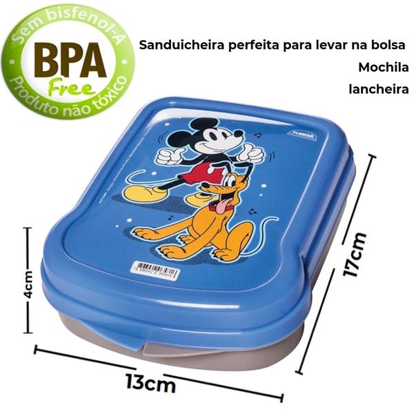 Imagem de Conjunto Porta Lanche Escola Passeio Infantil Mickey 6 Itens