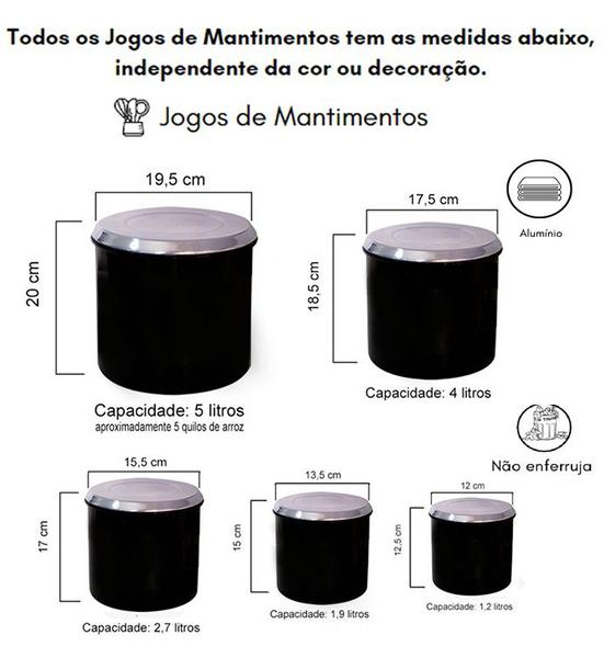 Imagem de Conjunto Porta Mantimentos Em Alumínio 5 Peças POA