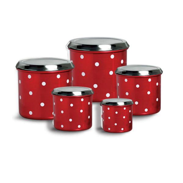 Conjunto Porta Mantimentos Em Alumínio 5 Peças POA - JHS Kit Mantimentos Cozinha Imagem de Conjunto Porta Mantimentos Em Alumínio 5 Peças POA