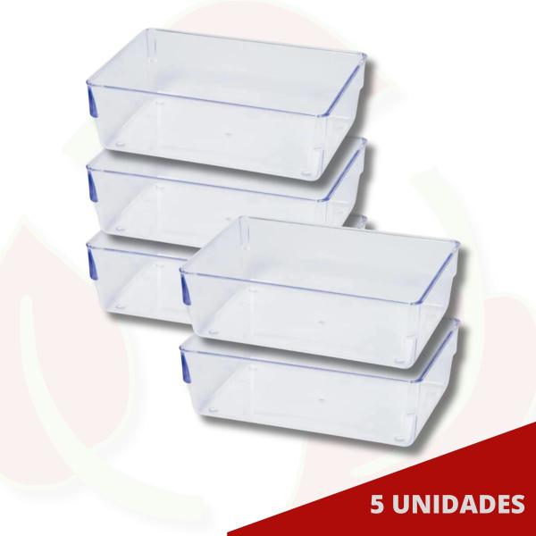 Imagem de Conjunto Porta Objetos Transparente Organizador Gaveta 5 Uni