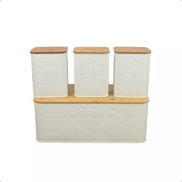 Imagem de Conjunto Porta Pão Bambu 3 Potes White Bh23353