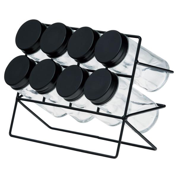 Conjunto Porta Tempero 8 Peças em Vidro Com Suporte de Metal - Lyor Conjunto Porta Tempero 8 Peças em Vidro Com Suporte de Metal - Lyor