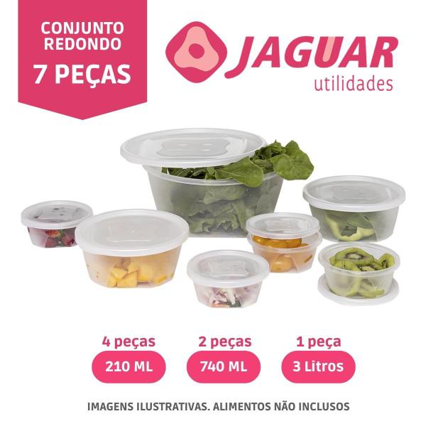 Imagem de Conjunto Pote Redondo 7 Peças Multiuso cor Natural Jaguar