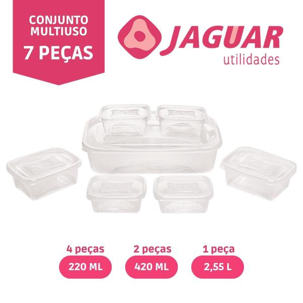 Imagem de Conjunto Potes Multiuso 7 Peças Plástico cor Natural Jaguar