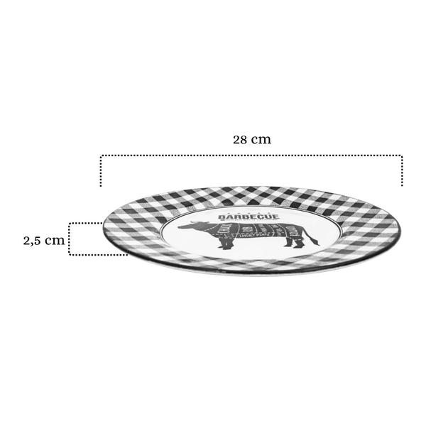 Imagem de Conjunto Pratos Em Xadrez Resistente Para Carne - 4 Unidades