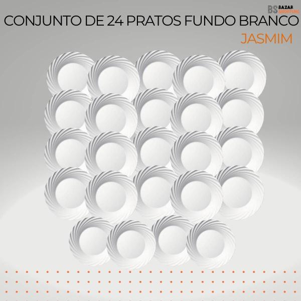 Imagem de Conjunto Pratos Fundos Duralex Jasmim Nadir 24 Unidades