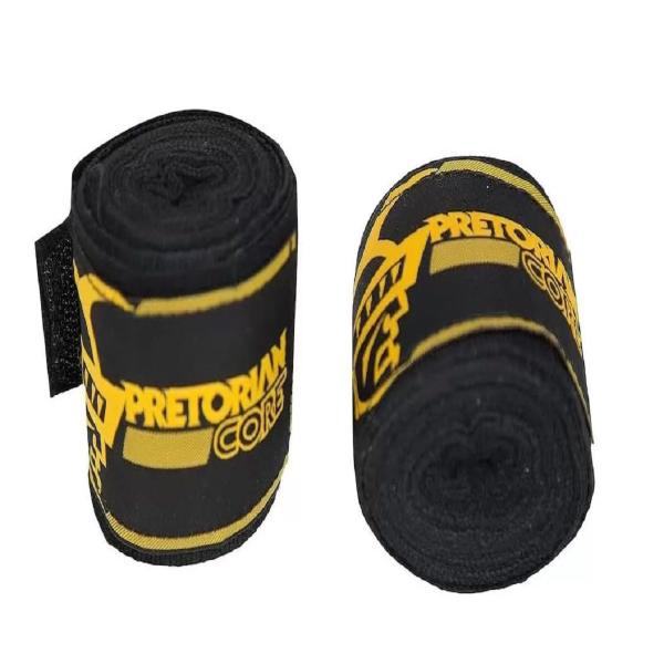 Imagem de Conjunto Pretorian Luva De Boxe/Mauy Thai Core-Preto/Amarelo-Tam 14 Oz