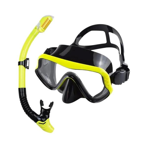 Imagem de Conjunto Profissional de Snorkel Seco para Adultos com Máscara de Mergulho em Vidro Temperado