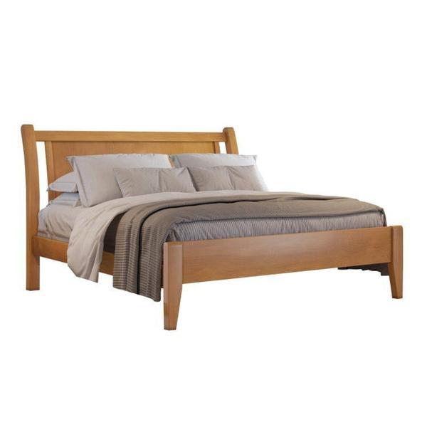 Imagem de Conjunto Quarto de Casal Cama 140cm e Mesa de Cabeceira 3 Gavetas Unique Amêndoa Mel