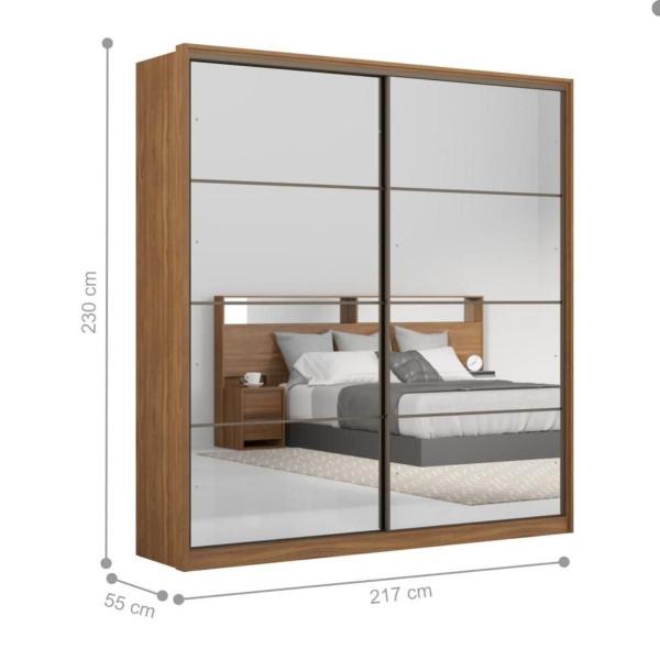 Conjunto Quarto Guarda Roupa com 2 Espelhos e Comoda Napolis Amendola Grafito - Mais de Casa Imagem de Conjunto Quarto Guarda Roupa com 2 Espelhos e Comoda Napolis Amendola Grafito
