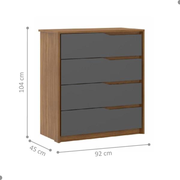 Conjunto Quarto Guarda Roupa com 2 Espelhos e Comoda Napolis Amendola Grafito - Mais de Casa Imagem de Conjunto Quarto Guarda Roupa com 2 Espelhos e Comoda Napolis Amendola Grafito