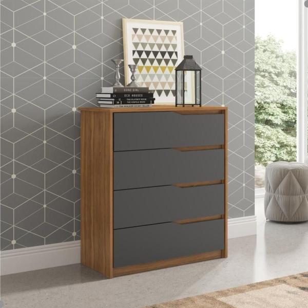Conjunto Quarto Guarda Roupa com 2 Espelhos e Comoda Napolis Amendola Grafito - Mais de Casa Imagem de Conjunto Quarto Guarda Roupa com 2 Espelhos e Comoda Napolis Amendola Grafito