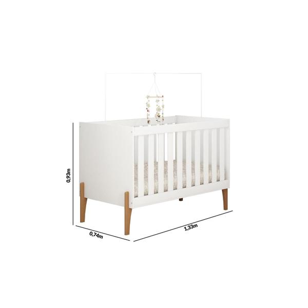 Imagem de Conjunto Quarto Infantil Iris 100% MDF- Com Berço Mini Cama e Comoda Sistema Antitombamento - Moveis Estrela